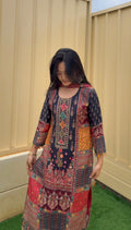 BLACK RAJESTHANI KURTHA SET
